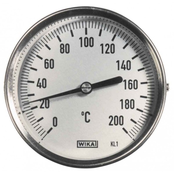 Thermomètre WIKA Type A52.100, 0 à 200°C, PL8X160 Lisse