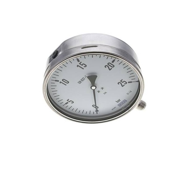 Manomètre WIKA 0 à 25 bar Raccord vertical G1/2" 160mm tout inox