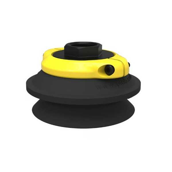 Ventouse PIAB Type B75-2 Nitrile-PVC avec filtre, Fixation G1/2&nbsp;"&nbsp;femelle, avec filtre à mailles