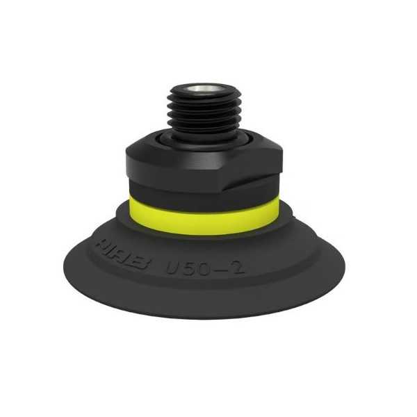 Ventouse PIAB Type U50-2 Nitrile-PVC fixations 1/4"mâle avec filtre maille