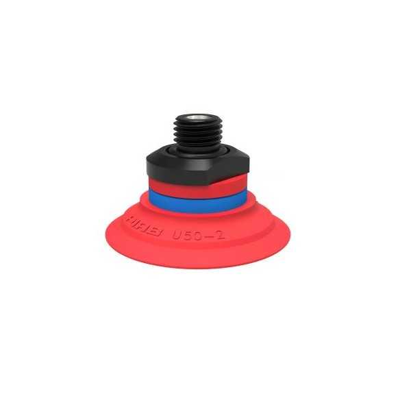 Ventouse PIAB Type U50-2 Silicone, G1/4&nbsp;"&nbsp;mâle, avec filtre à mailles