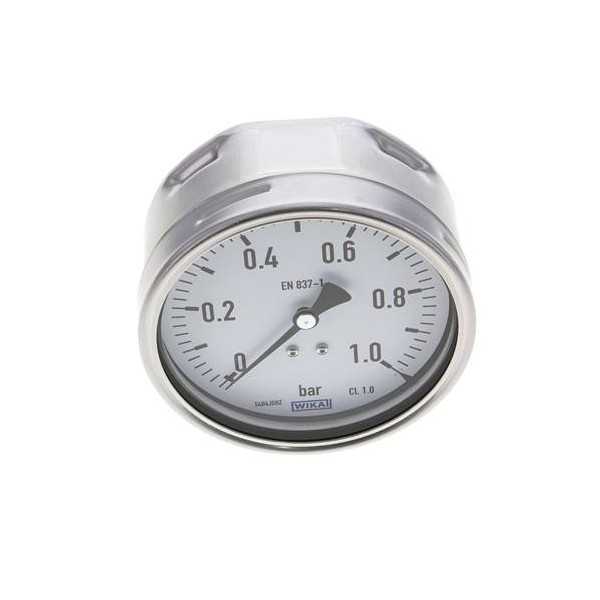 Manomètre WIKA 0 à 1 bar Raccord arrière G1/2" 100mm tout inox