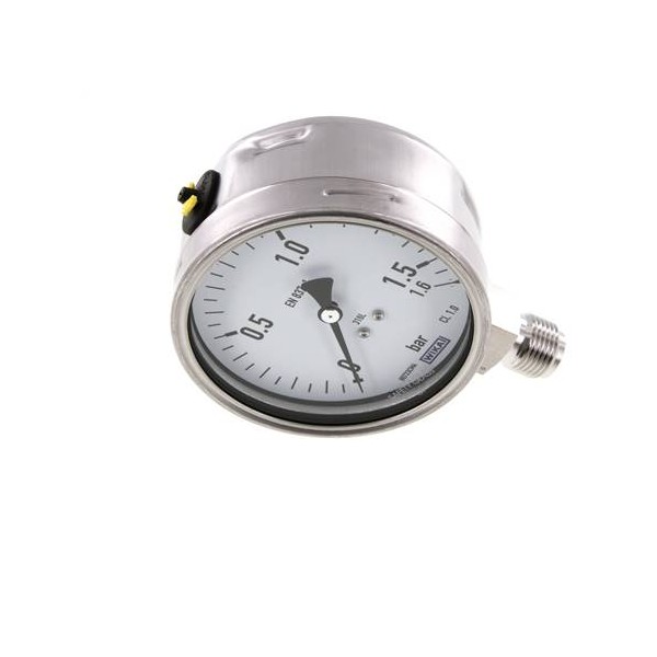 Manomètre WIKA 0 à 1.6 bar Raccord vertical G1/2" 100mm tout inox