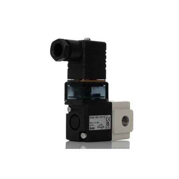 Électrodistributeur 3/2 avec clapet à commande directe, SMC, VT307-5DZ1-01F-Q