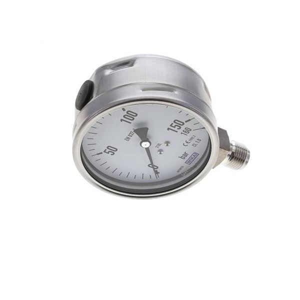 Manomètre WIKA 0 à 160 bar Raccord vertical G1/2" 100mm tout inox