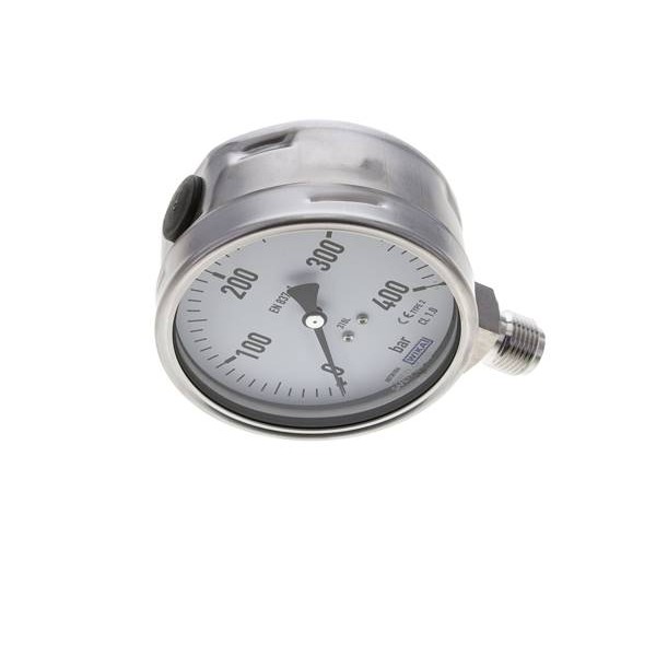 Manomètre WIKA 0 à 400 bar Raccord vertical G1/2" 100mm tout inox