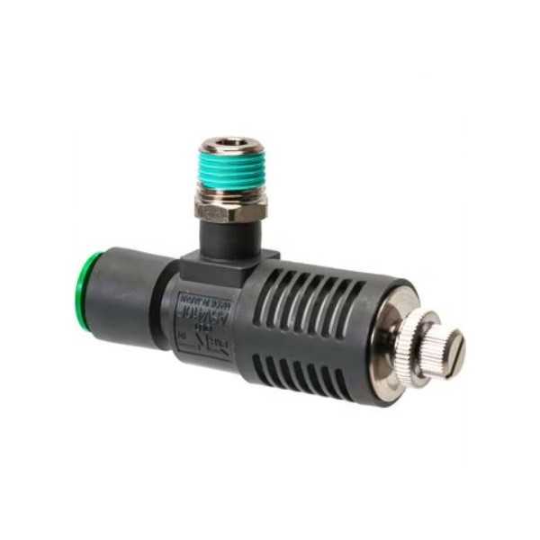 Limiteur de débit d'échappement à raccords instantannées intégrés, SMC, type ASV410F-02-10S