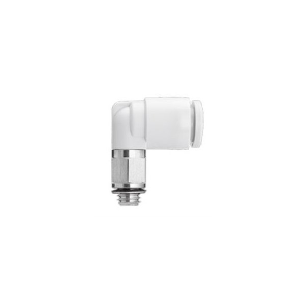 Raccord instantané coudé, raccordement fileté tube-mâle, SMC, type KQ2L06-M5N