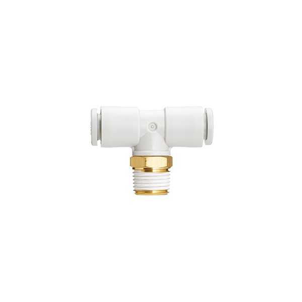 Raccord instantané en "Té", raccordement fileté tube-mâle, SMC, type KQ2T06-02AS