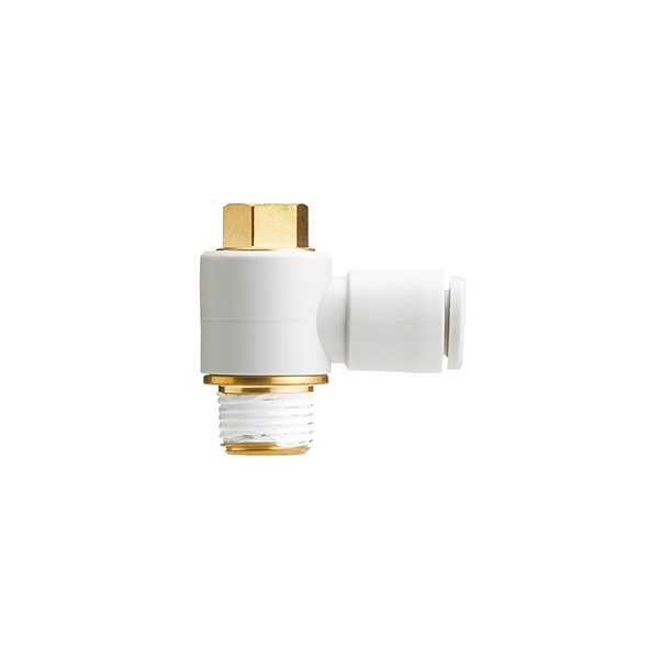 Raccord instantané, raccordement fileté tube-mâle, coude mâle universel (banjo), SMC, type KQ2V06-01AS