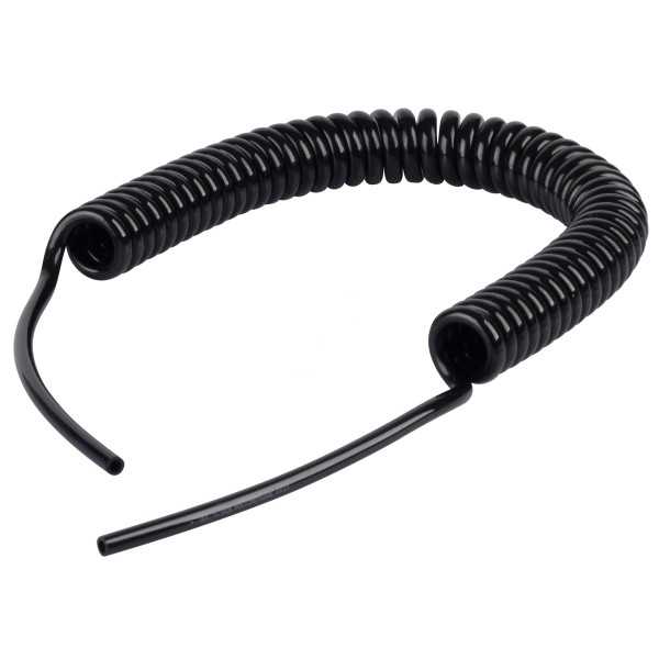Tube polyuréthane spiralé en polyuréthane noir, dimensions 4x2.5 mm, longueur 100 mètres, SMC, type