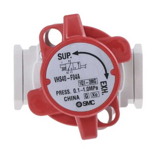 Vanne d'arrêt manuelle 3 voies avec trous de verrouillage, SMC, type VHS40-F04A