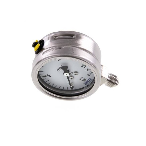 Manomètre WIKA 0 à 16 bar Raccord vertical G1/4" 063mm tout inox