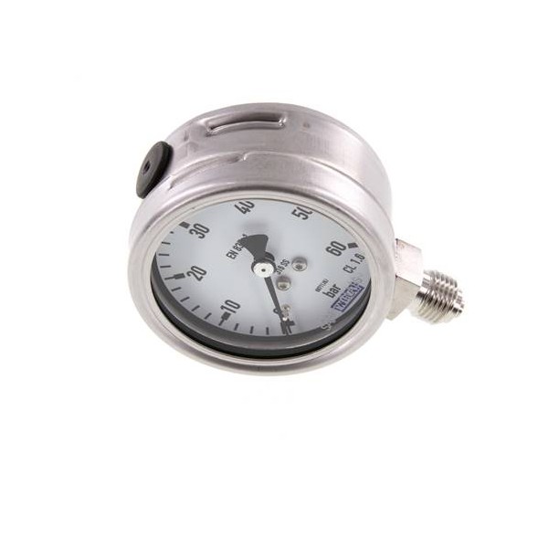 Manomètre WIKA 0 à 60 bar Raccord vertical G1/4" 063mm tout inox