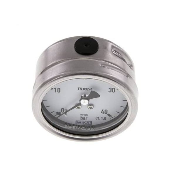 Manomètre WIKA 0 à 40 bar Raccord arrière G1/4" 063mm tout inox