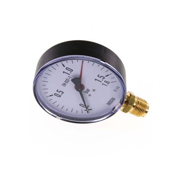 Manomètre WIKA 0 à 1,6 bar Raccord vertical G1/2" 100mm ABS/laiton