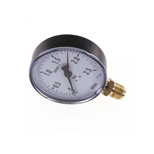 Manomètre WIKA 0 à 2,5 bar Raccord vertical G1/2" 100mm ABS/laiton