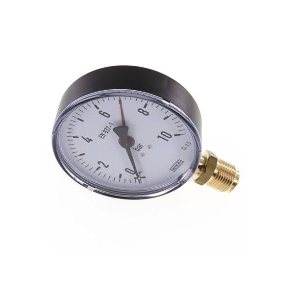 Manomètre WIKA 0 à 10 bar Raccord vertical G1/2" 100mm ABS/laiton
