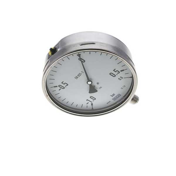 Manomètre WIKA -1 à 0,6 bar RV G1/2" 160mm tout inox