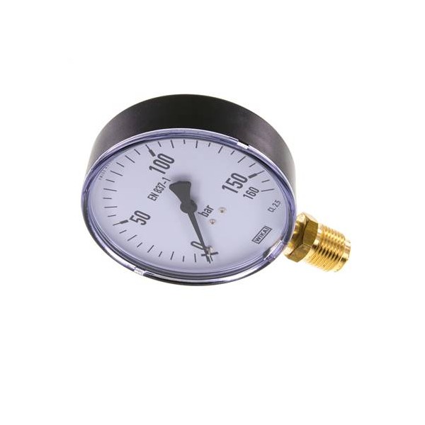 Manomètre WIKA 0 à 160 bar Raccord vertical G1/2" 100mm ABS/laiton