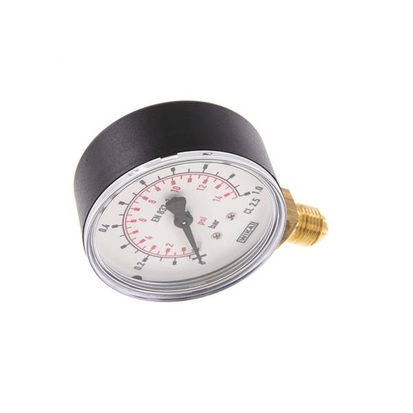 Manomètre WIKA 0 à 1 bar Raccord vertical G1/4" 063mm ABS/laiton