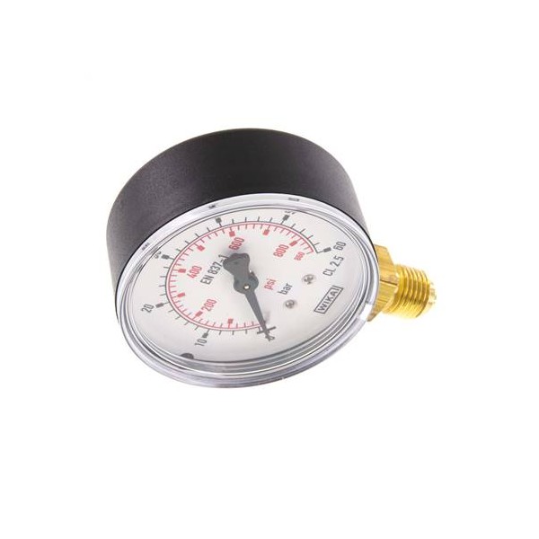 Manomètre WIKA 0 à 60 bar/psi Raccord vertical G1/4" 063mm ABS/laiton