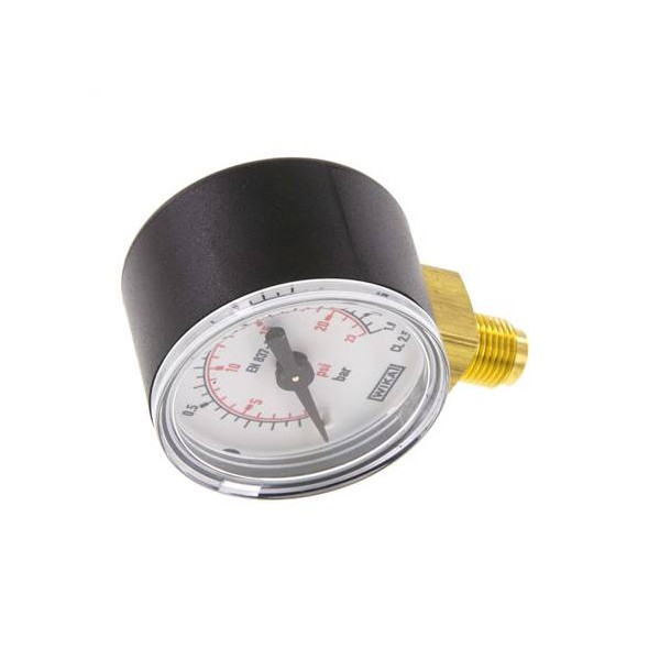 Manomètre WIKA 0 à 1,6 bar/psi Raccord vertical G1/8" 040mm ABS/laiton