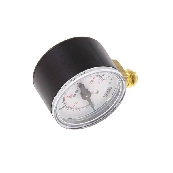 Manomètre WIKA 0 à 16 bar/psi Raccord vertical G1/8" 040mm ABS/laiton