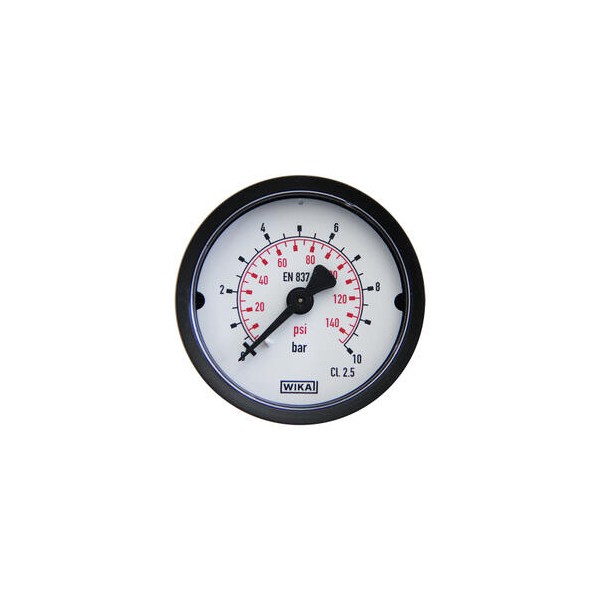 Manomètre WIKA -1 à 0 bar/psi Raccord arrière G1/4" 063mm ABS/laiton